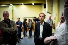 Robert Menard, maire de Beziers  lors d' une conference dans une salle municipale Barcelone de Toulouse, FRANCE - 18/05/2015.